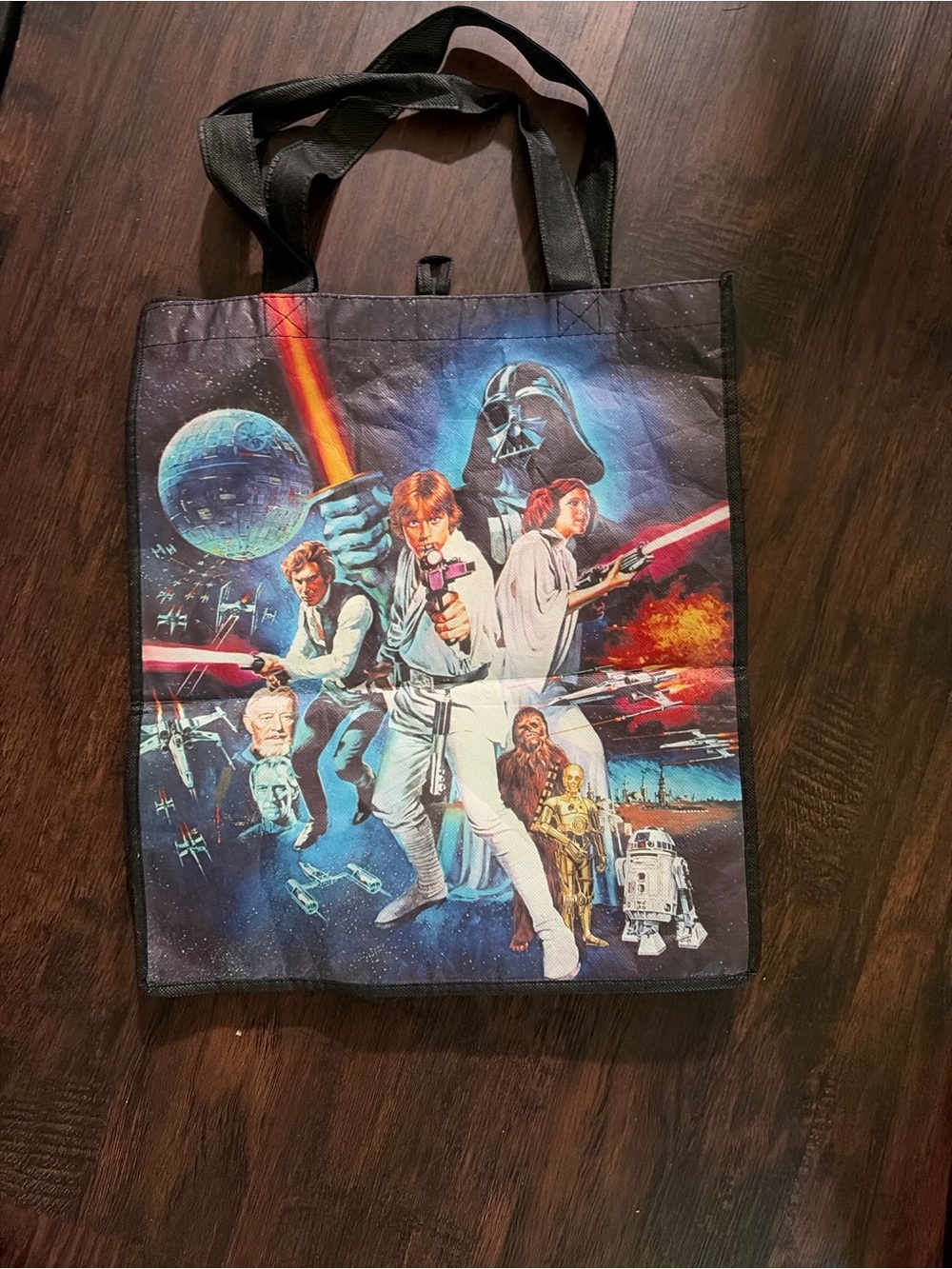 Star Wars Black and Blue Iconic Character Tote Bag great for groceries